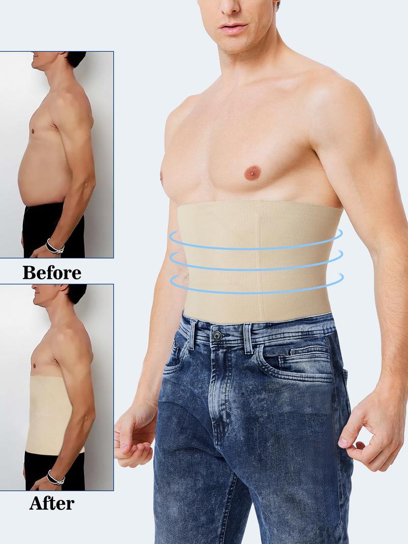 Men's Solid High Stretch Waist Trainer, Breathable Comfortable Waist Cincher, Tummy Control Shapewear for Men, Waist Training Belt, Waist Trimmer Cincher