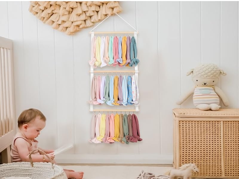 Headband Holder Head Bands Organizer for Girls, Baby Headbands Hair Accessories Organizer Storage Wall Hanging Decor for Nursery Toddler Girls Room