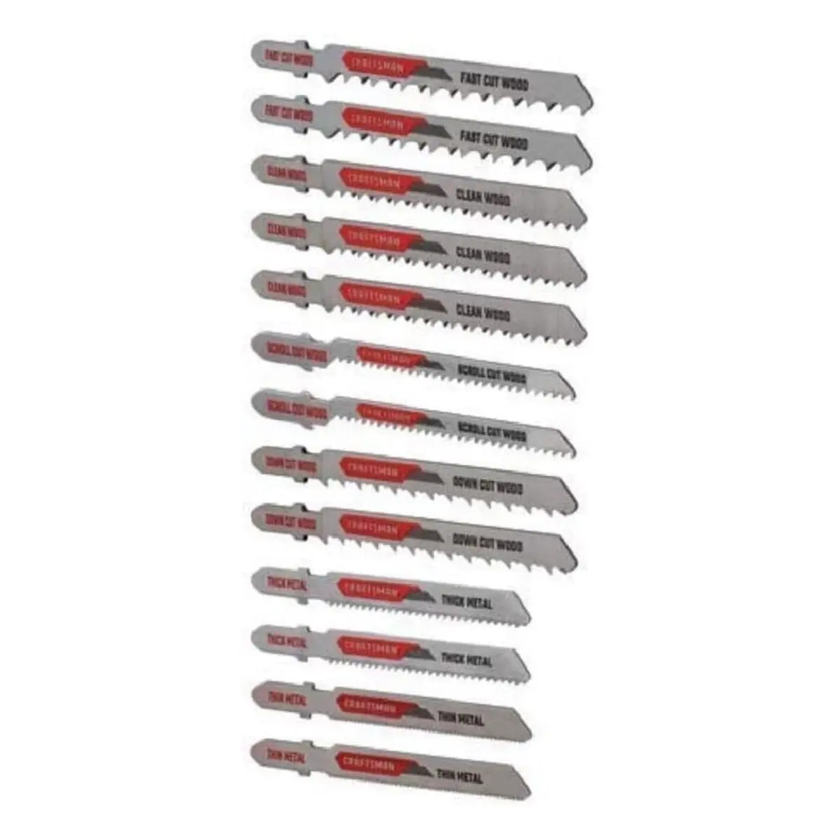 T-Shank Jigsaw Blades Set (13-Piece), Assorted Inches Sizes for Wood, Metal Cutting Tasks, Durable Edge Metal Blade, Sharp Cutting Performance, Storage Case Included