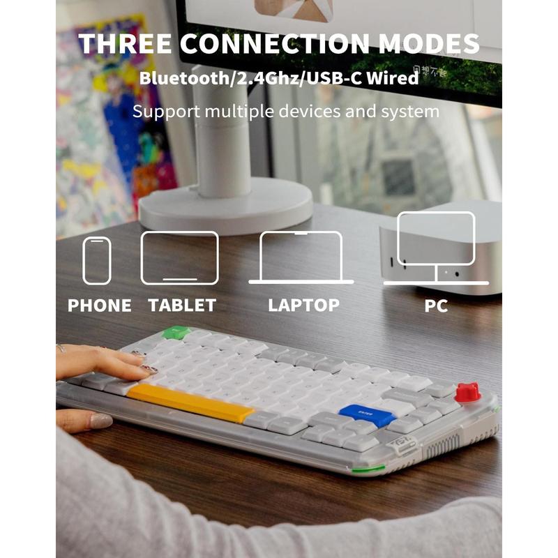 Kick75 Low Profile Keyboard with Volume Knob,75% Hot Swappable Custom Mechanical Keyboard,80 RGB Backlit with PBT Keycaps,BT/2.4G/USB-C (Brown Nano ) Kick75 Low Profile Keyboard with Volume Knob,75% Hot Swappable Custom Mechanical Keyboard,80 RGB Backlit with PBT Keycaps,BT/2.4G/USB-C (Brown Nano )