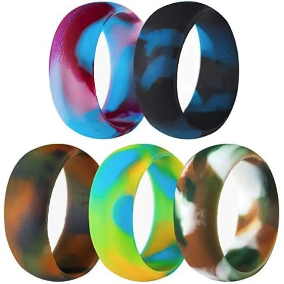 Jewelers 5 Pack Size 4-15 Rubber Silicone Rings Flexible Outdoor Wedding Engagement