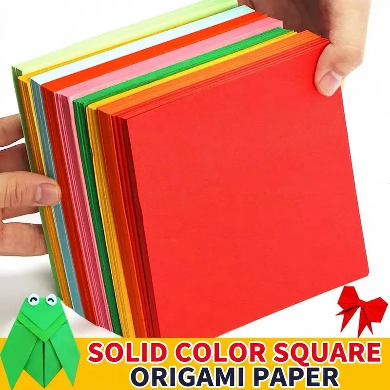 Square Color Paper 20cm for Kids DIY Crafts, Origami Material for Crane Making, Creative Handmade Supplies for Children