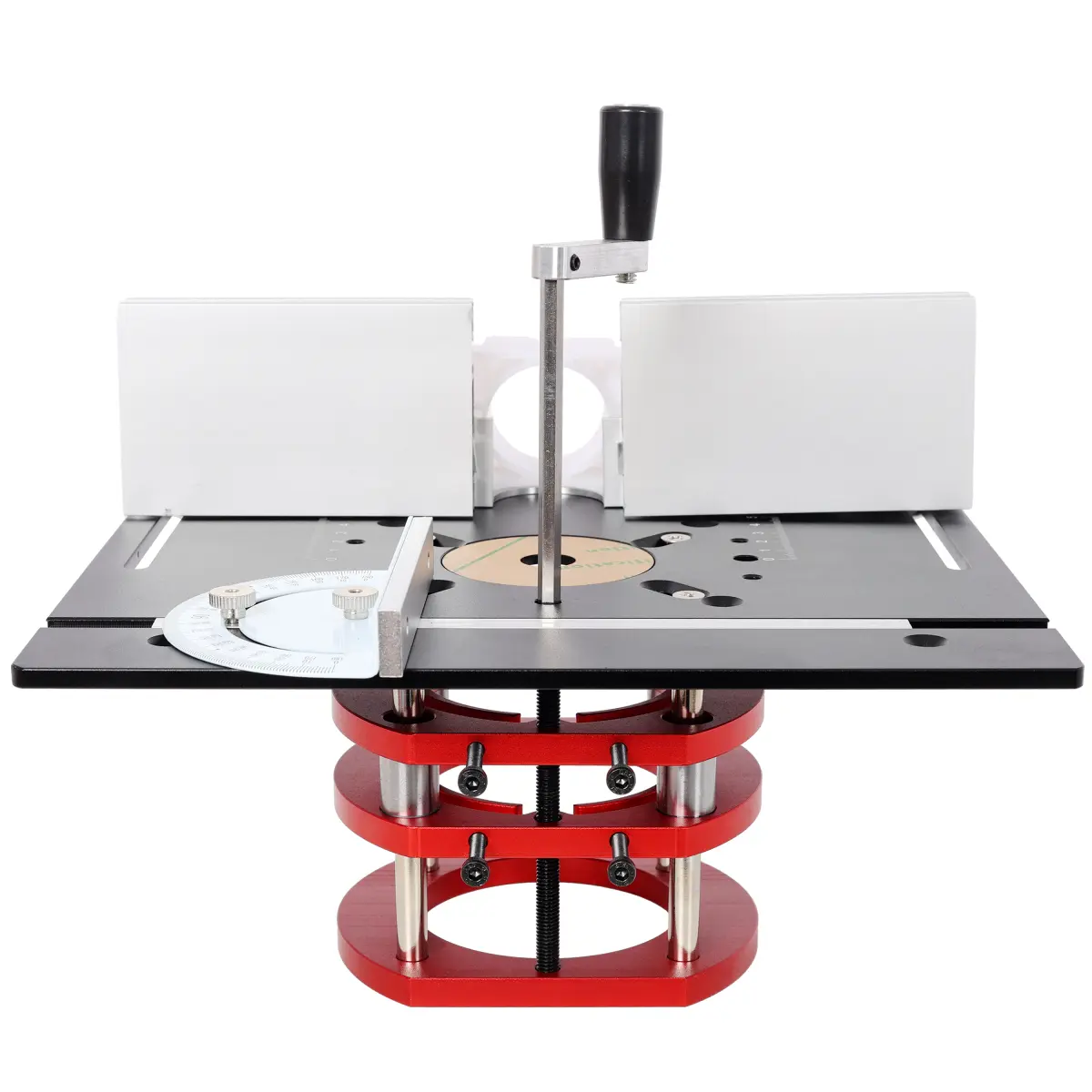 Router Lift Kit, Aluminum Alloy Router Table Insert Plate with Lifting Base, Woodworking Trimming Engraving Machine Inverted Base Plate