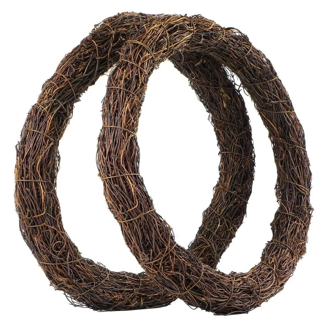 Natural Grapevine Wreath for Crafts - 14 Inch Round Rattan Twig Wreath Base - DIY Wreath Making Supplies for Home Decor - 2 PackGift
