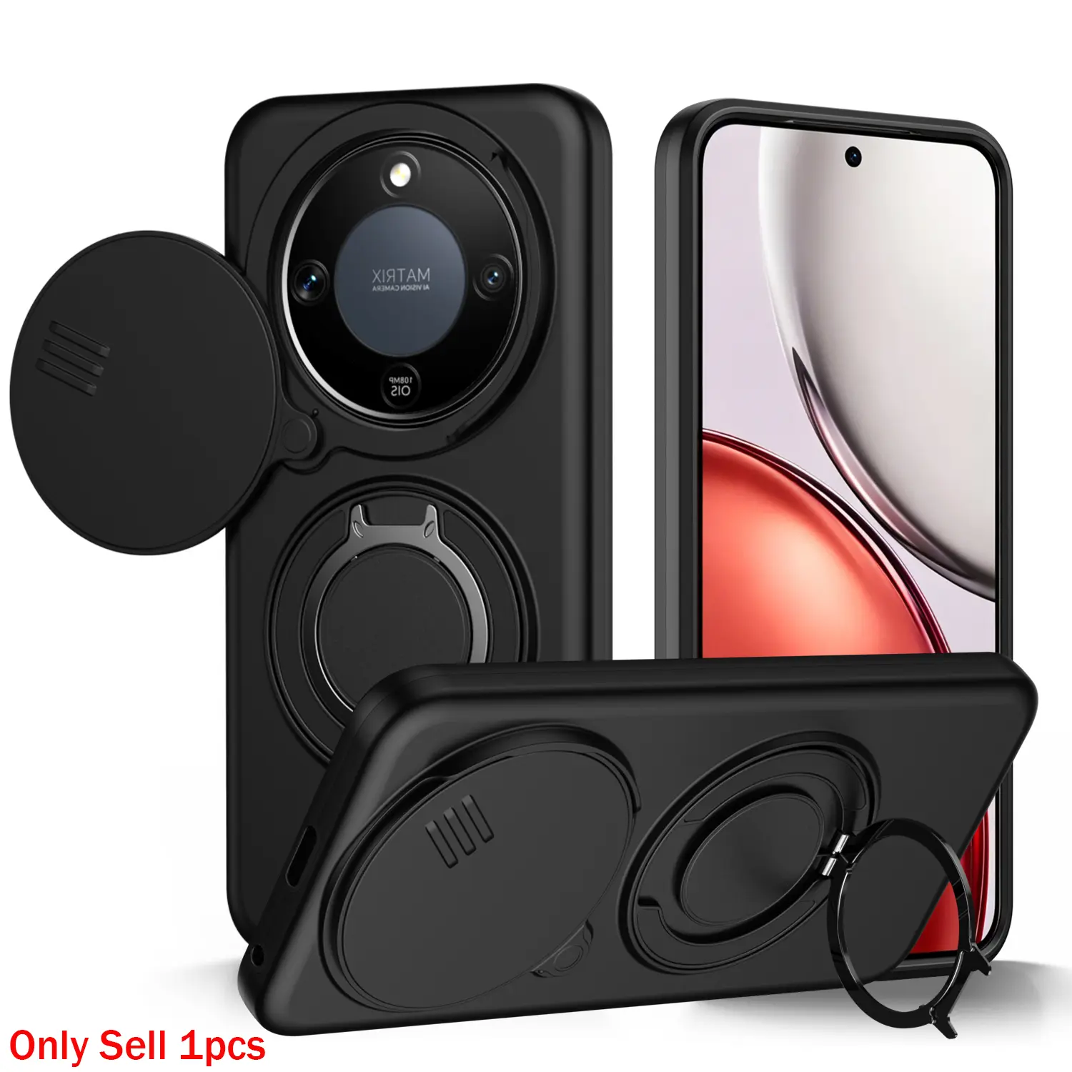 Case for Huawei Honor X9d 5G/Honor Magic 8 lite/Honor X70 5G, Lens Protection, Dustproof, Rotatable, Shockproof, Adjustable, Magnetic Ring Stand, Durable, Scratch-Resistant for Huawei Honor X9d 5G/Honor Magic 8 lite/Honor X70 5G Case