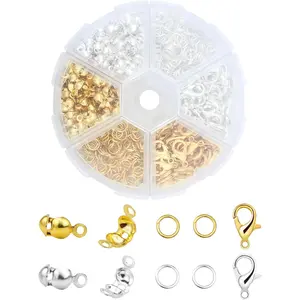 460 count  Making Accessories Set Includes 200 count Open Jump Ring Connectors 200 count Bead Tips Knot Covers and 60 count Lobster Claw Clasps for DIY  Making (, )