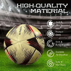 PU Leather Soccer Ball Size 5, Heat Bonded Durable Anti-Slip Professional Training Equipment, Ideal Gift for Friends, Football Balls, Soccer Gear