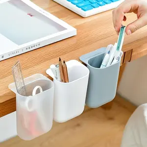 1pc Paste The Pen Container Beside The Desk For Students Hanging Pen Case For Office Desk, Stationery Storage Box 4.33"x3.14"
