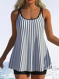 Women's Fashion Split Basque Tankini, Stylish Swimwear for Summer, Comfortable and Trendy Design, Perfect for Beach and Pool