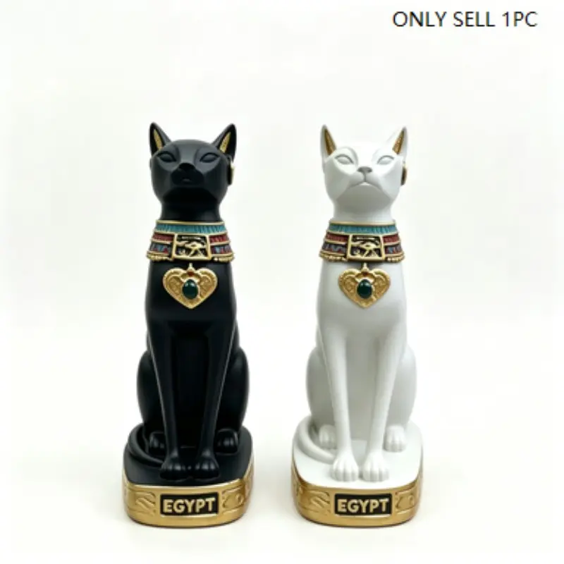Creative Egyptian Cat God Guardian Statue, Unique Wealth Attracting Resin Craft, Home Living Room Bar Cabinet Decor, Exclusive Art Piece