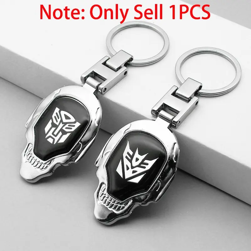 1Pcs Fashion 3D Metal Transformers Badge Cool Autobots Decepticons Logo Car Styling Keychain Hook Key Ring Car Key Holder Emblem Key Chain Auto Accessories