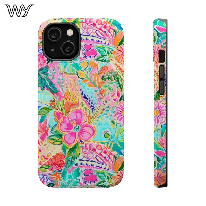 Tropical Floral Watercolor Multi-Model Phone Case - Tough Casing with Strong Lens Protection, Protective Accessory, Summer Holiday Gift for Her, Compatible with iPhone 11/12/13/14/15/16/17 Pro, Pro Max, Plus, Air, Iphone 16 Plus