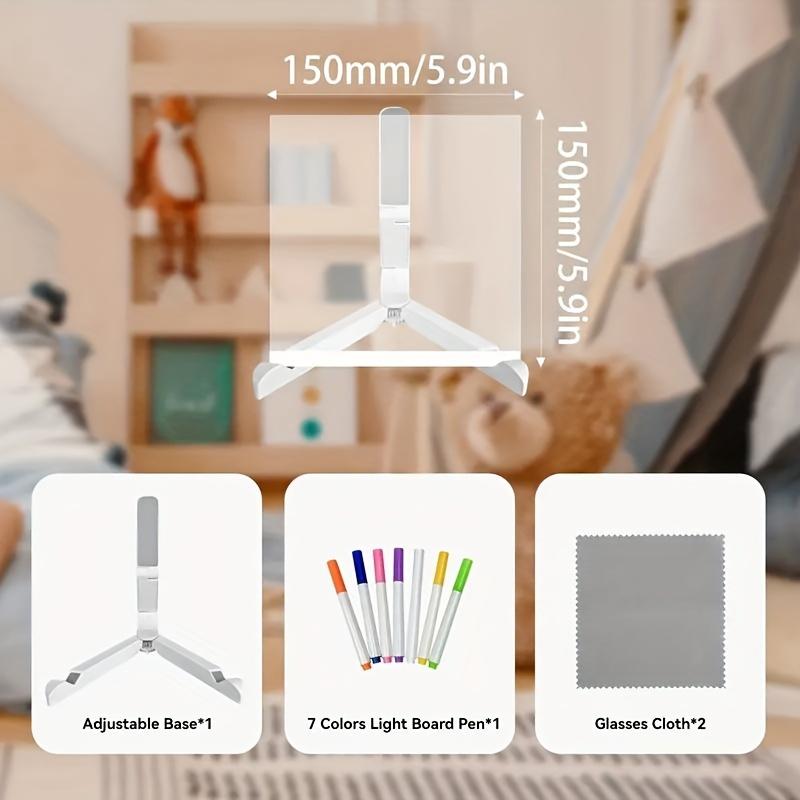 Decompress USB-Powered LED-Lit Magic Drawing Board with 7-Color Marker Pens, Erasable/Full-Wipe Whiteboard & Multi-Size Acrylic Board - Portable Interactive Smart Board Compatible for Classroom, Office, Use (USB-Powered, No Projector)