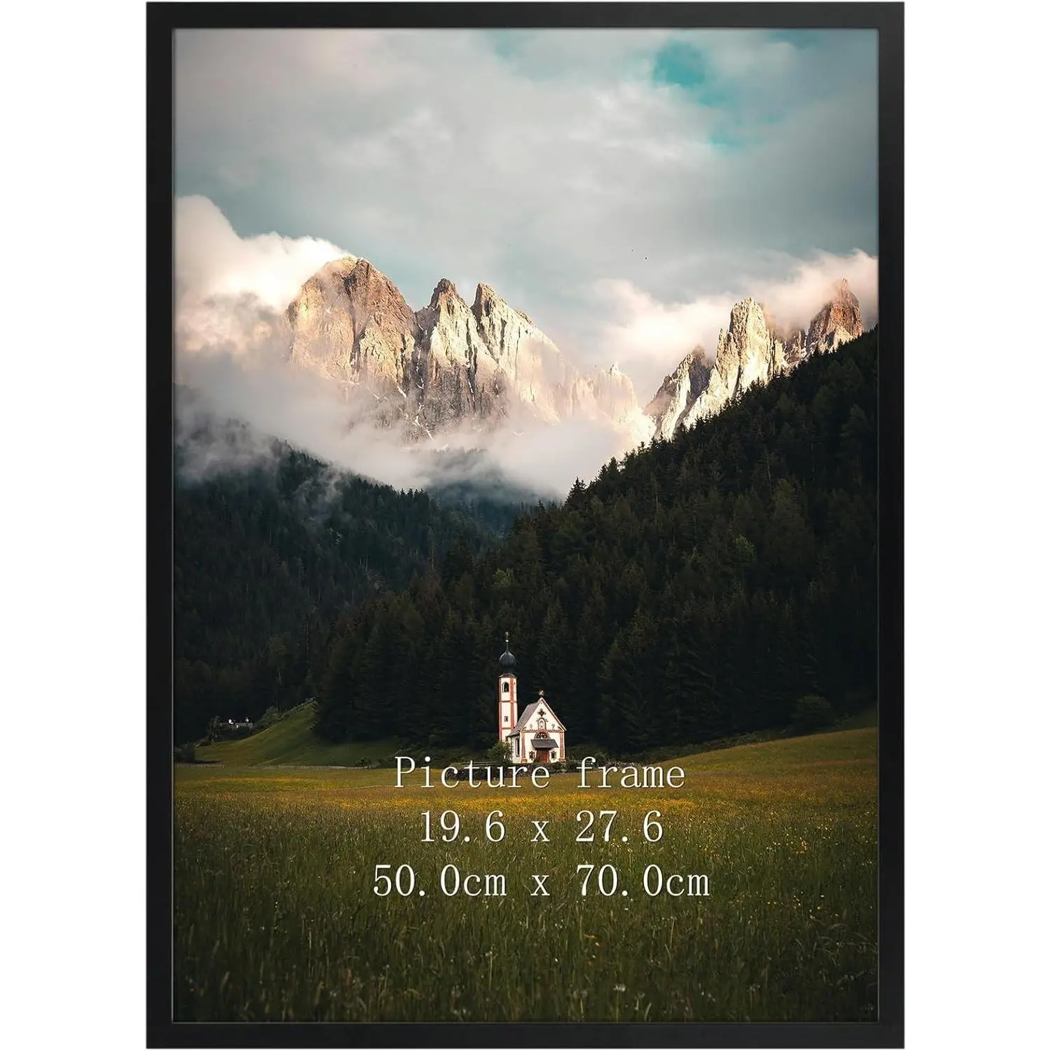 Giftgarden 19.7x27.6 Puzzle Frame Black, 50x70cm Picture Frame for 1000 Pieces Puzzles Wall Display, Single