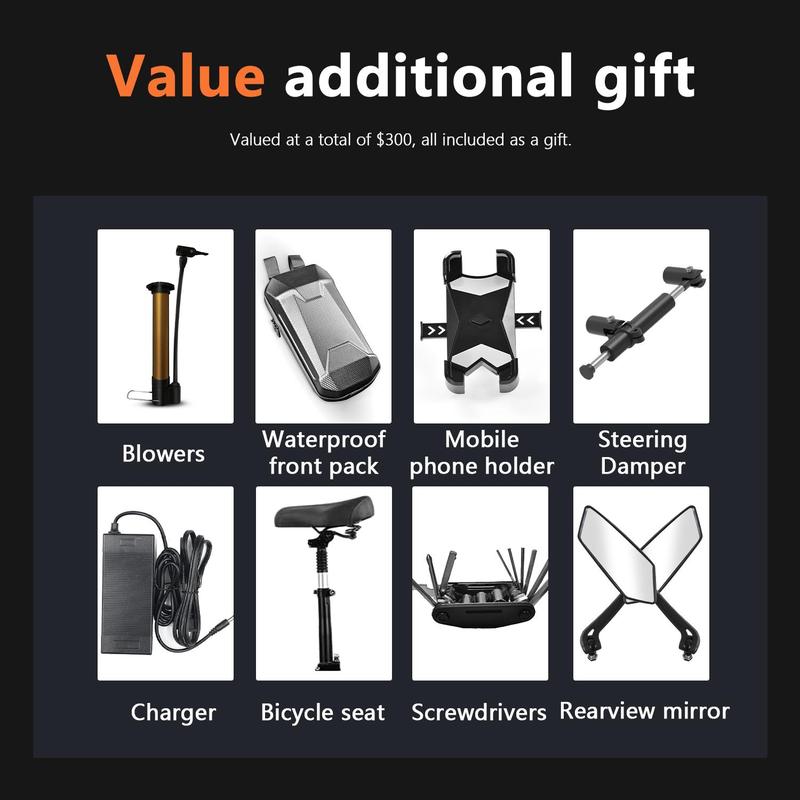 [REDDYDY] 2025 RD1 6000W Dual Motor Electric Scooter for Adults - 55 MPH, 60V 43Ah Battery, 75-Mile Range, 11-Inch Off-Road Tires, Front and Rear Hydraulic Disc Brakes, Dual Suspension, Weight Limit 200 Kilograms, UL 2272 Certified