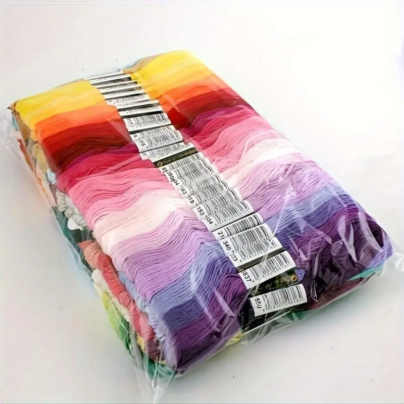 1 pc 314.96inch 6 Shares Cross Stitch Embroidery 12/24Colors Embroidery Thread Thread for Sewing