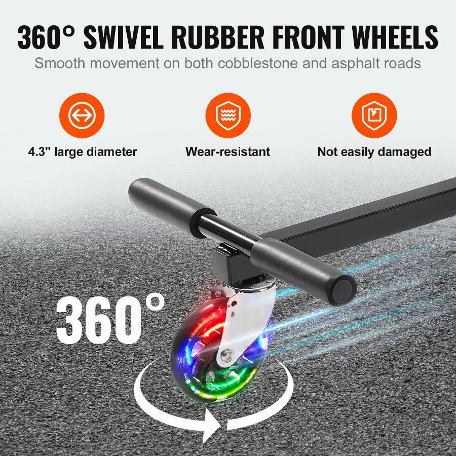 VEVOR Hoverboard Seat Attachment(Not included hoverboards), for 6.5 8 8.5 10 Hoverboards, with LED Lights, Grips Control, Adjustable Frame Length and 220 LBS Load Capacity, Hover Board Go Karts Accessory, for Kids Adults