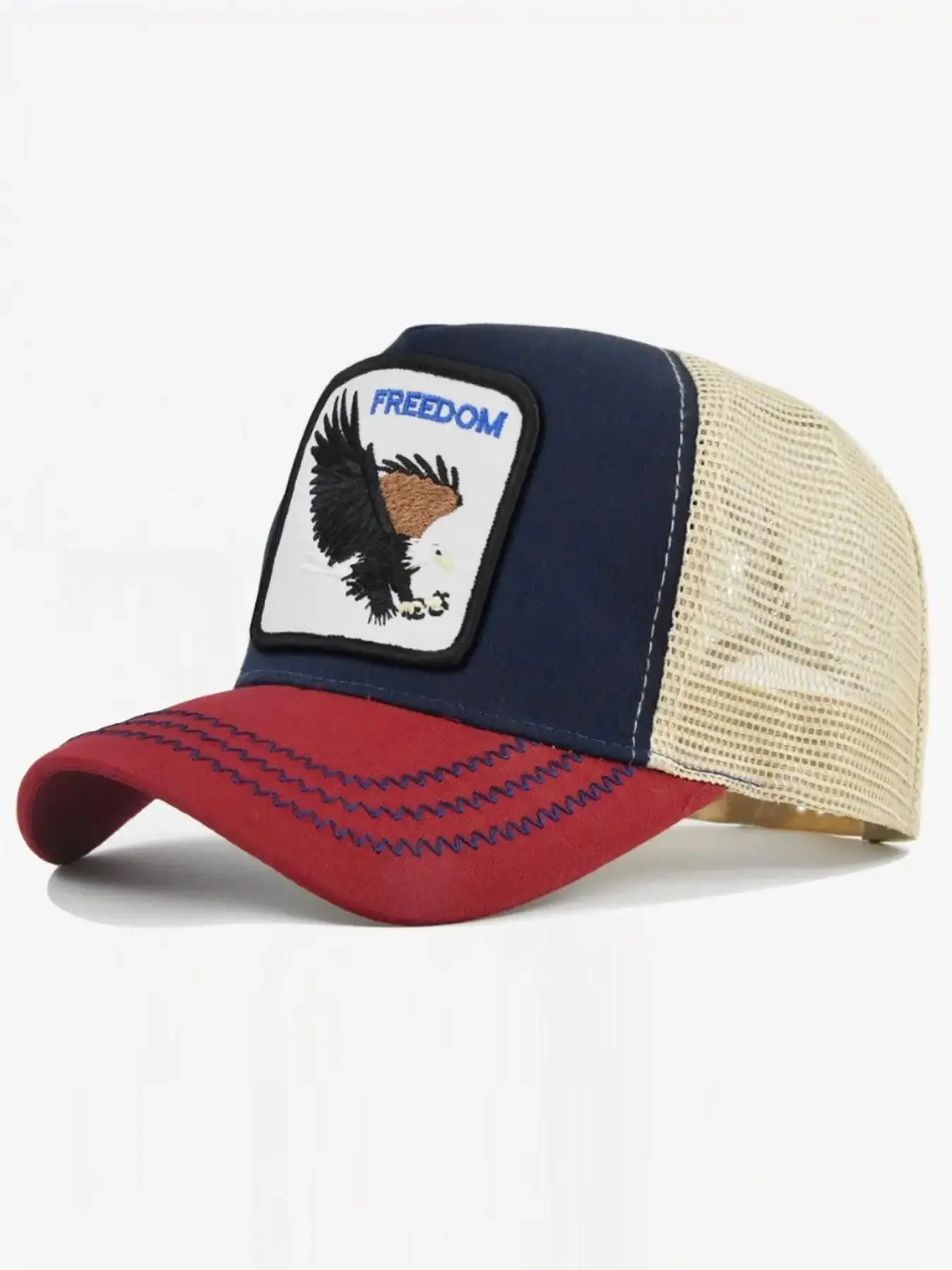 Flat Brim Trucker Cap Adjustable Snapback Hat, Mesh Back Design, Comfortable Fit for Men & Women, Ideal for Casual Wear