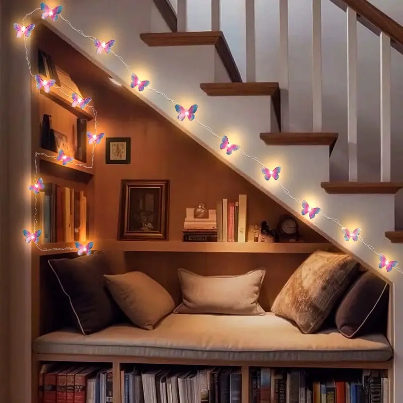 Battery-Powered Butterfly LED Light, 20 Leds, 3m Decorative String Lights, Indoor/outdoor Festival Decoration, Outdoor Party Decorations, Party Decor Design, No Battery Included