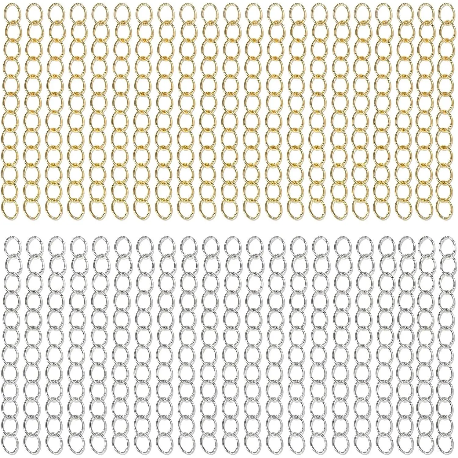 200 count Necklace Extender Chains, Stainless Steel  Chain Extenders 2 Inch, Removable Bracelet Necklace Anklet Extension Chains for DIY  Making,  and