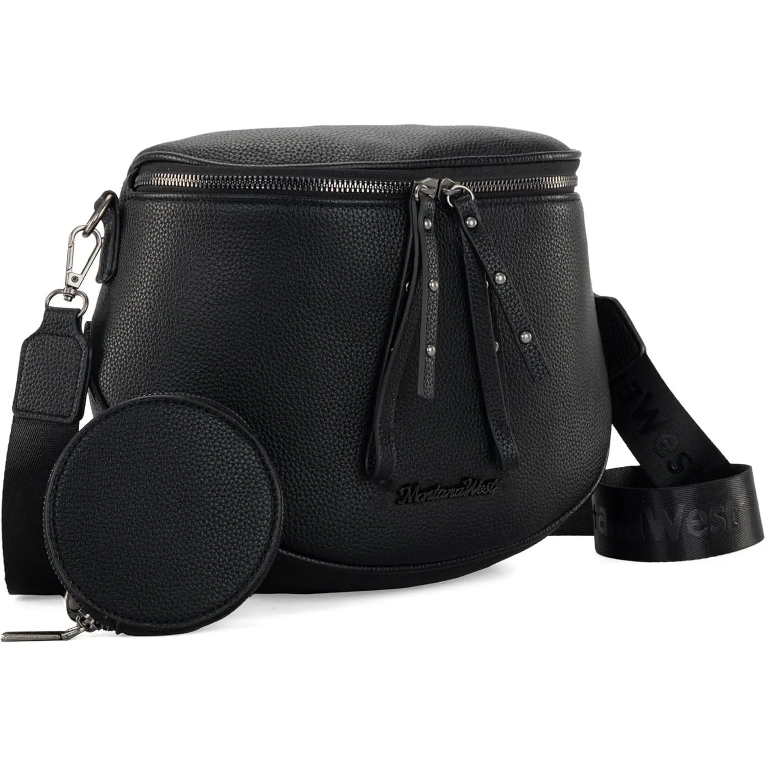 Montana West Crossbody Bag for Women, Large Bum Bag Purse Soft Vegan Leather Travel Fanny Pack with Coin Purse