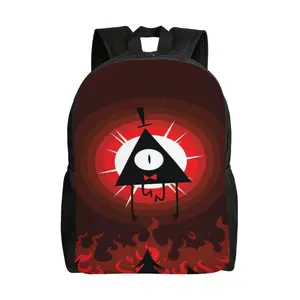 Bill Cipher Cartoon Backpacks Lightweight Large Capacity Unisex Bookbag Anime Laptop Bag for Travel Hiking School