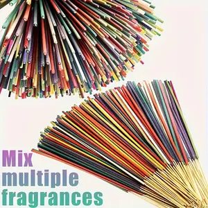 98/99/137/170pcs Wholesale Incense Sticks - Lasts Up to 8.66inch, with Essential Oils, Natural Fragrance for Home, Yoga, Camping, Vacation - Green, Orange, Pink, Purple, Yellow, Etc. - Perfect As Gifts And Decorations, Festive Scent, Home