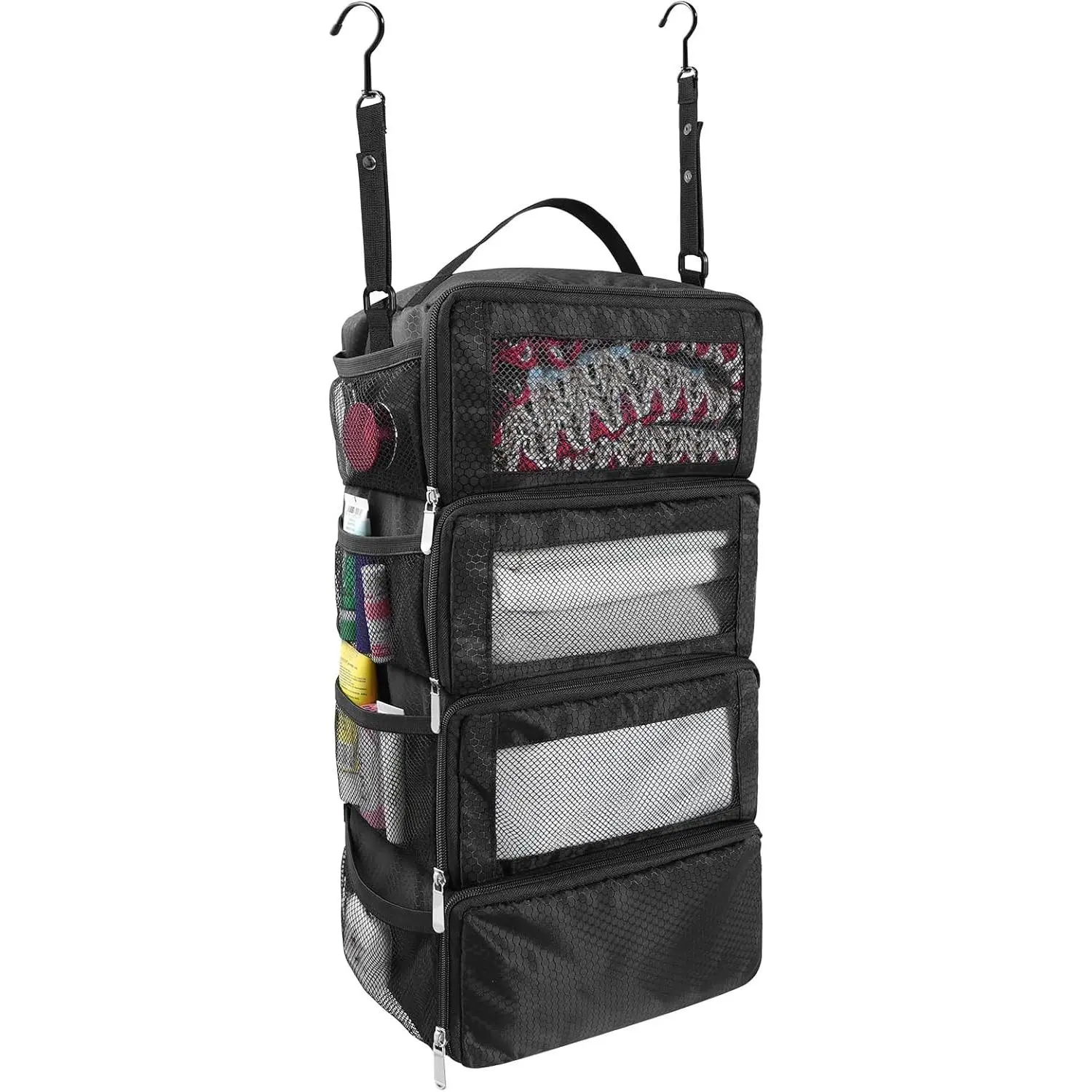 Suitcase Organizer, Travel Luggage Organizer Portable Hanging Travel Shelves Collapsible Hanging Packing Cubes for Carry on Suitcase