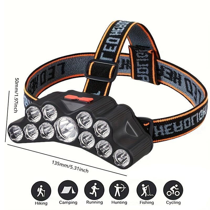 11 LED USB Rechargeable Headlamp, Strong Light Headlamp, Outdoor Camping Light For Night, Men Gifts