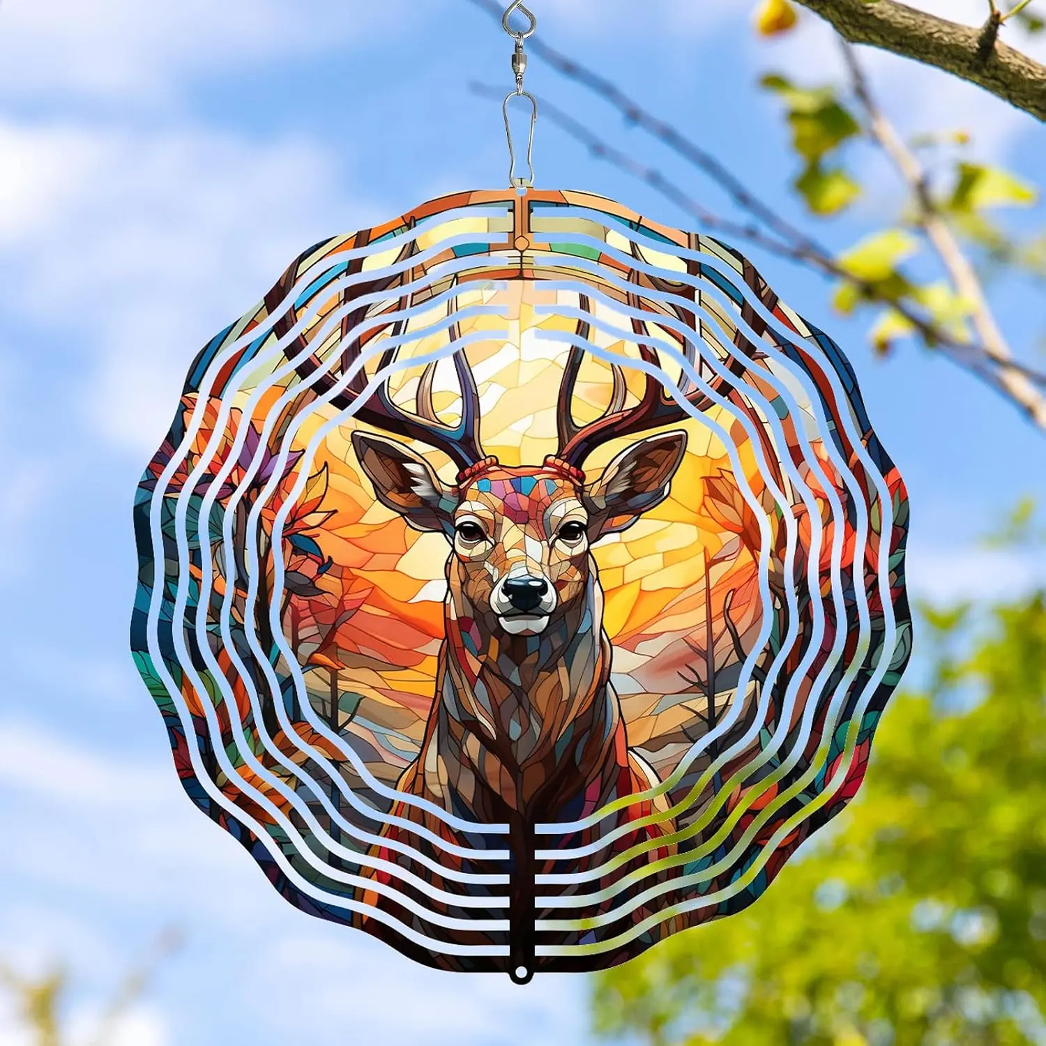 ead Wind Spinner  Frosted 10 Inc Wind Spinner | anging for Yard and Garden Cristmas  ,Cute Spinners Made of Toug Steel Plate