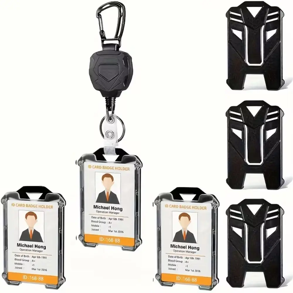2 Piece Heavy-duty Retractable Keychain with ID Card Holder Keychain Badge Scroll, Perfect for Office and Outdoor Use