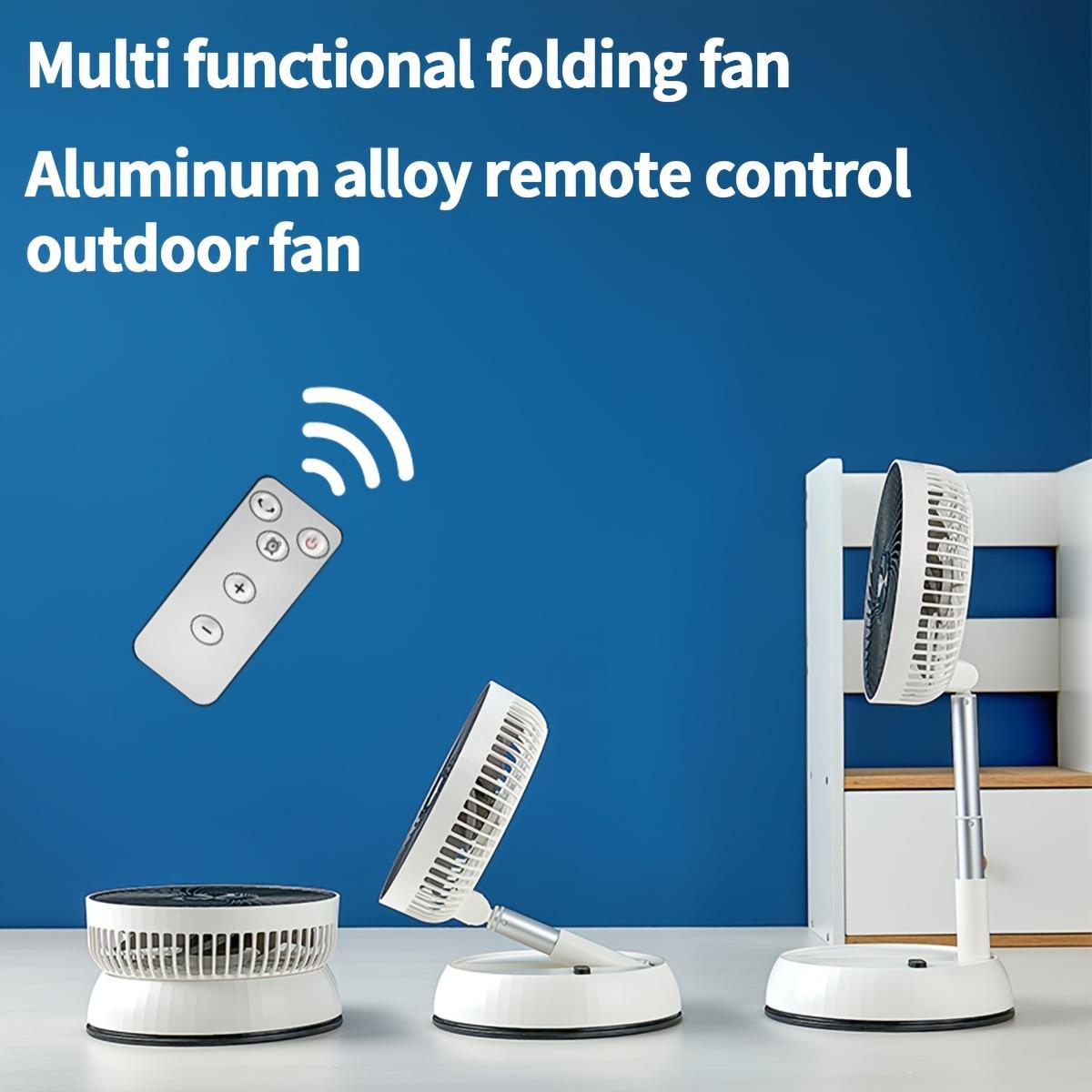 Portable Foldable USB Rechargeable Multifunctional Cooling Fan with 3 Speed Settings, Adjustable Height and Remote Control, Ideal for Office Home and Camping, Adjustable Speeds Fan