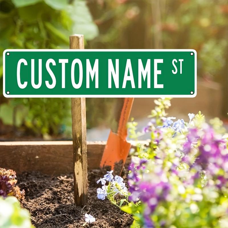 Customizable Aluminum Street Name Sign, 16X4 Inches, Easy Install, Weather-Resistant, Multipurpose Wall Hanging Decor for Home, Bar, Man Cave, Outdoor Use, English Text, 40X10Cm Christmas Decorations