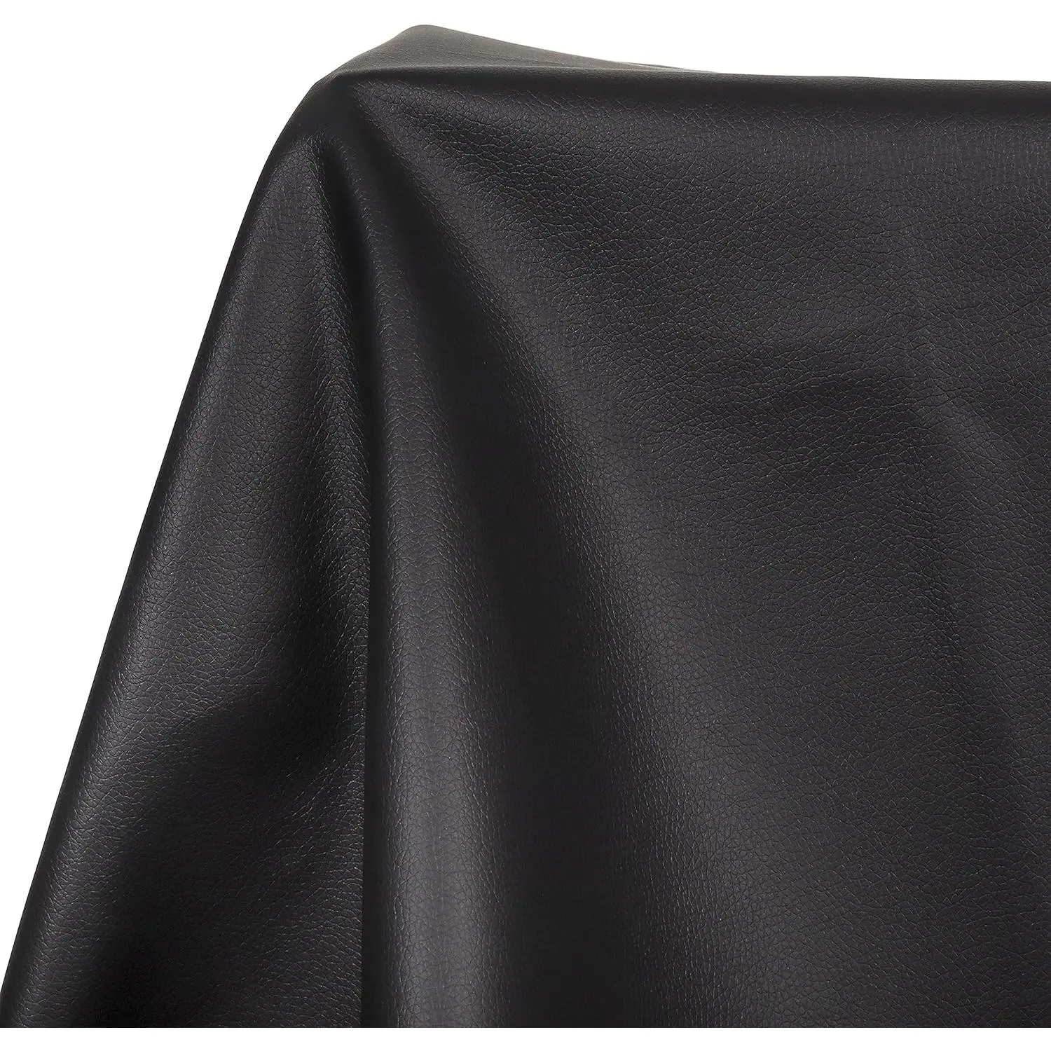 Black Marine Vinyl Fabric: 54"x36" Faux Leather for Boat Seats | Grain Vinyl Leather for DIY Upholstery ATV Seat Car Sofa - Waterproof & UV Resistant with 4 Way Stretch Leather Repair Kit