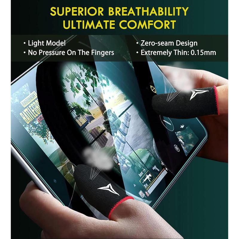 15 PCS Gaming Finger Sleeves, Ultra-Thin, Anti-Sweat & High Sensitivity for Mobile Touchscreen Gaming