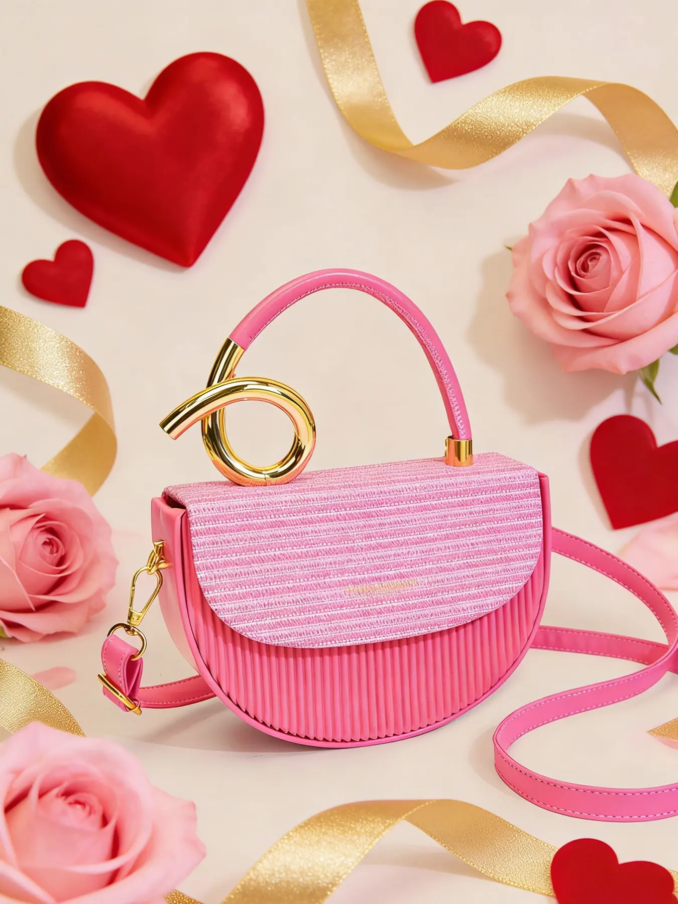 1pcValentine's Day Ladies' handbag is fashionable, simple and casual, suitable for daily commuting, shopping, dating, giving gifts, versatile ladies' handbag Casual Shoulder Bag All Match Handbag