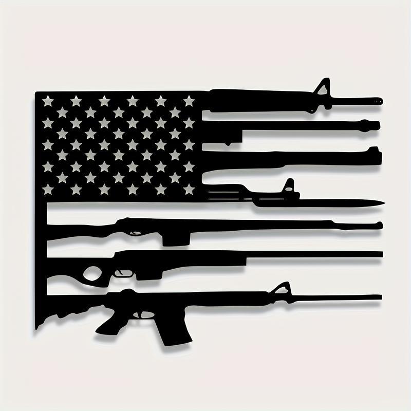 Vintage American Flag & Gunmetal Wall Sculpture – Retro Patriotic Decor for Home, Garage or Patio, Ideal Military Gift for Autumn & New Year