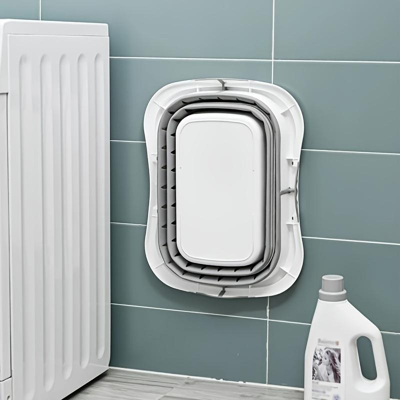 Foldable Laundry Basket with Handle, Durable Plastic, Space-Saving Rectangle Design for Bedroom and Bathroom, Easy to Clean Storage Solution, Collapsible Laundry Hamper