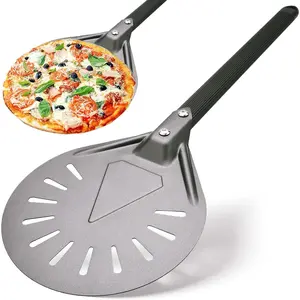 Turning Pizza Peel with 8"  Round Pizza Paddle,23.6" Overall,Outdoor Pizza Oven Accessories