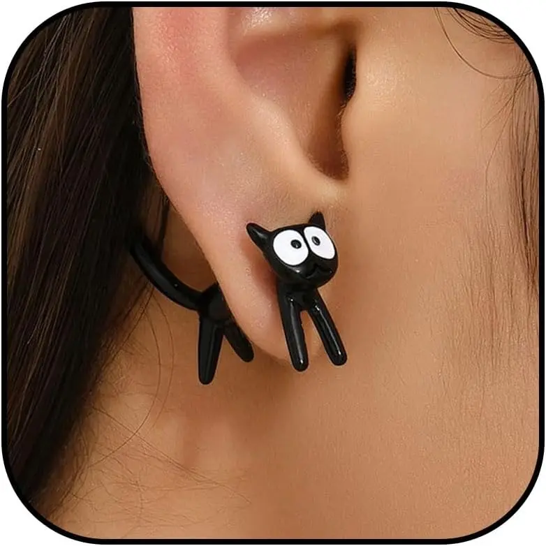 Dinosaur Stud Earrings for Women, Cute 2-Part Animal Bite Design, Modern Synthetic Jewelry for a Lively Look, Funny Party Gift, Gifts