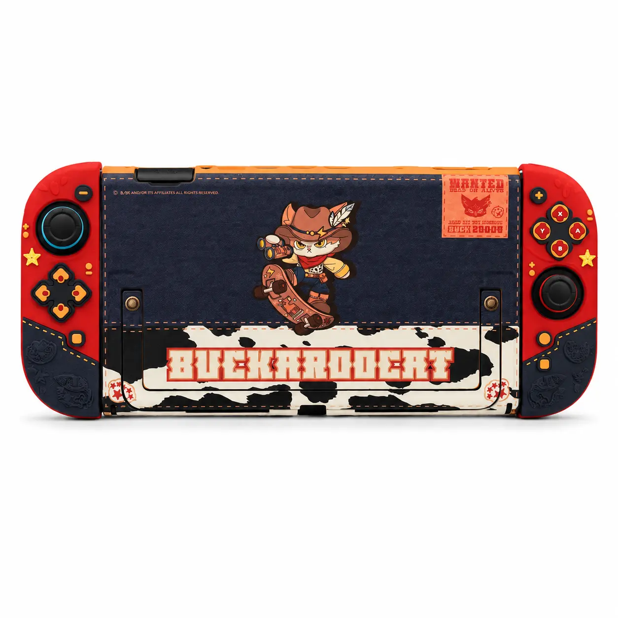 Buckaroo Western Denim Protective Case Set for Switch 2, Gaming Console Accessories with Console Cover, Storage Bag, Game Card Case & Thumb Grip Caps, Fits Switch2
