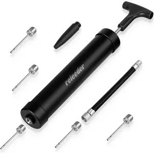 Home Essential 10 Inch Ball Pump Kit, Basketball Pump, Portable Air Pump with 5 Needles, 1 Nozzle & Extension Hose for Soccer Football Volleyball Water Polo Rugby Exercise Sports Ball
