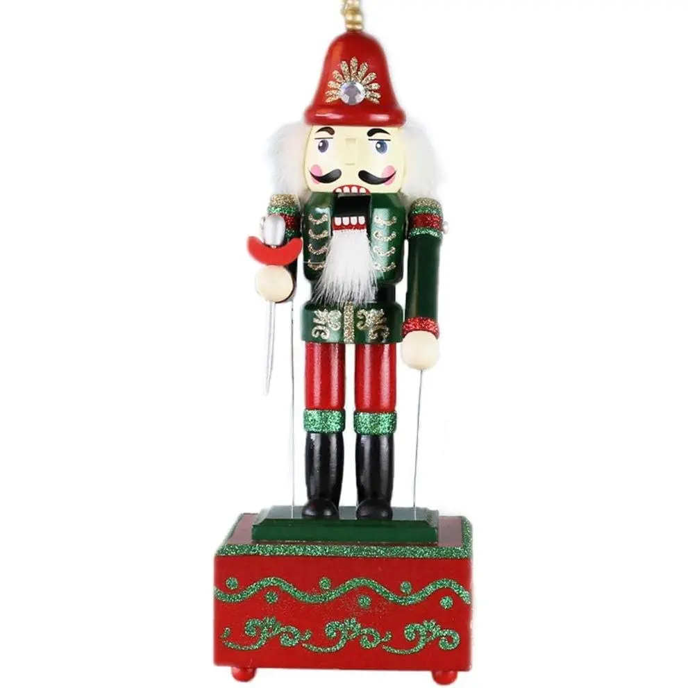 12 Inch Christmas Ornament Wooden Nutcracker Music Box, Conductor Nutcracker Puppet, Christmas Decorations and Holiday Gifts