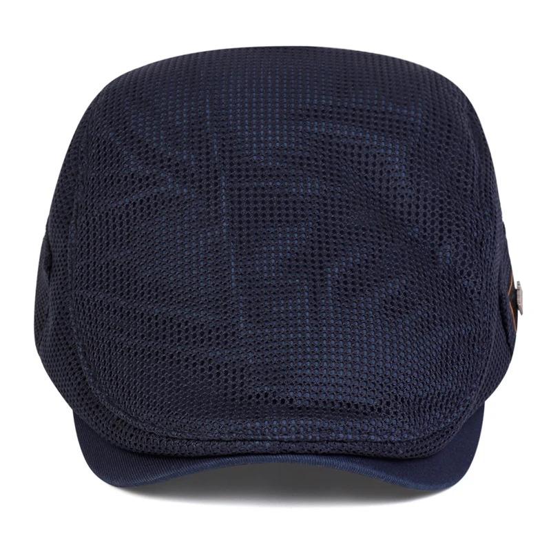 Men NEW York Label Mesh Breathability Newsboy Caps British Painters Hats Spring and Summer Flat Cap Hip Hop Berets