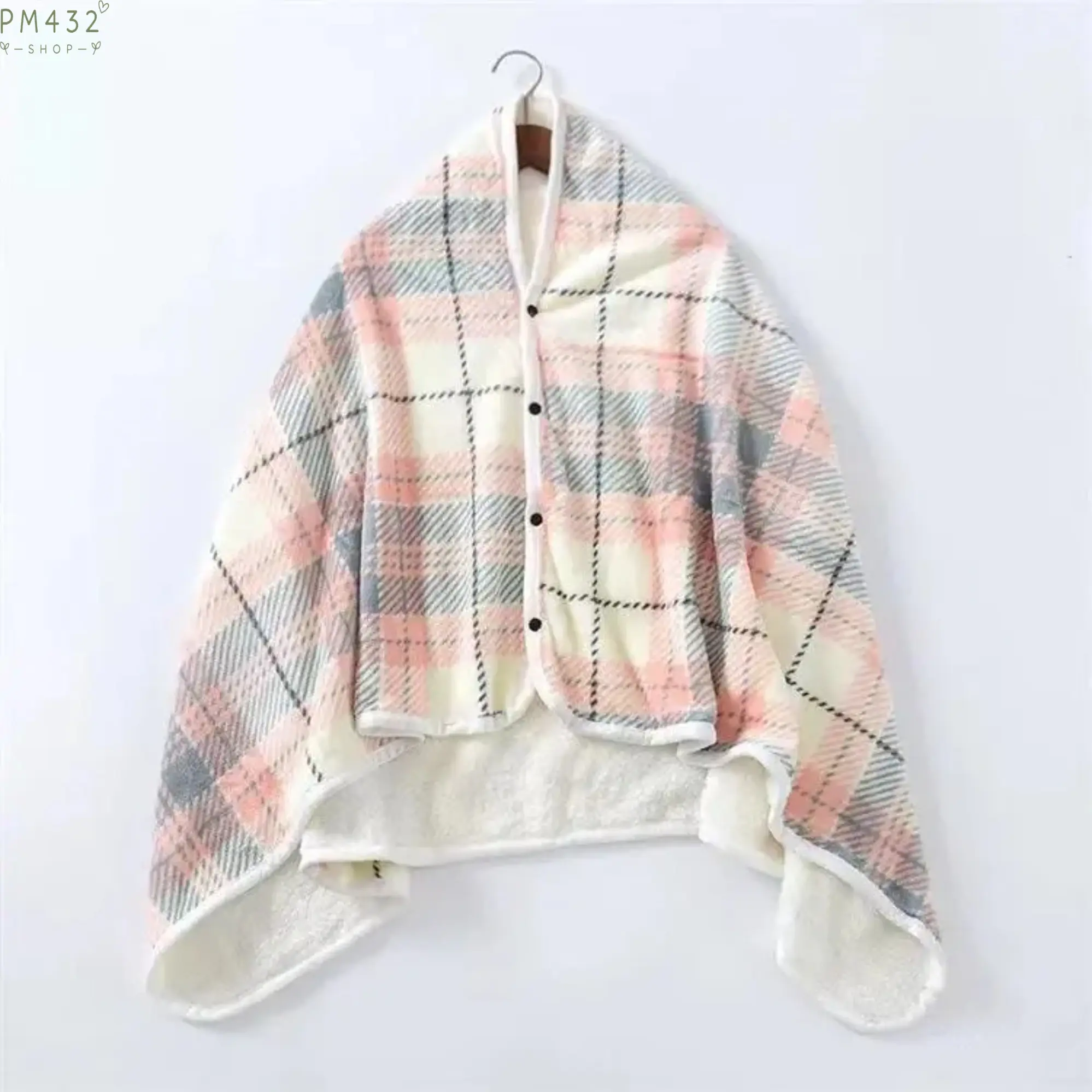 Wearable Fleece Blanket with Sleeves, Plush Warm Throw Cape with Button Closure Design, Cozy Body Blanket for Adults, Soft Winter Blanket Hoodie for Home, Couch, Office, Reading, TV Watching & Cold Weather Relaxation