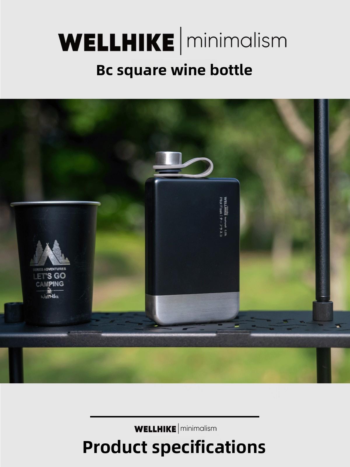 Outdoor Camping 304 Stainless Steel Portable Outdoor Flat Wine Bottle Camping Fuel Coal Oil Alcohol Coffee Pot