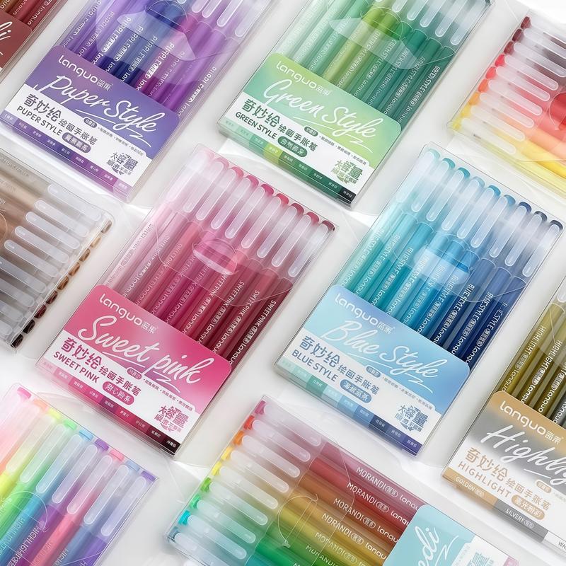 Gel Pen Set, 9 Counts/box Journal Coloring Pen, Assorted Rainbow Colors Pen Set for Adults Journal Coloring Calligraphy, Made for Everyday Writing, Journals, Drawing, Coloring Book Markers