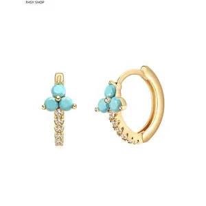 Fashion ear accessories | Rising retro style copper hoop earrings embedded with zircon | Underrated exquisite all-match jewelry for ladies | Classic vintage design, lightweight and sturdy, ideal for daily outfits, gatherings and special occasions