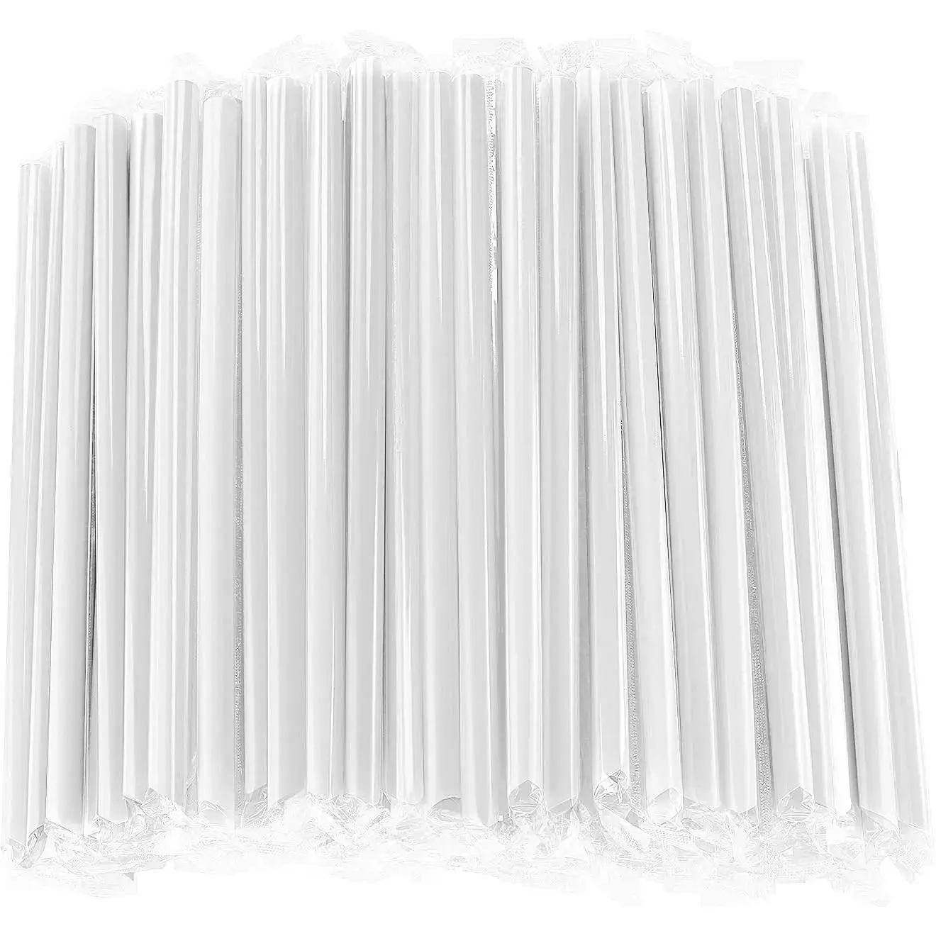 100 count Clear Boba Straws Smoothie Straws,Individually Wrapped Disposable Plastic  Large Wide-mouthed Milkshake Drinking Straws(0.43" Diameter and 9.45" long)