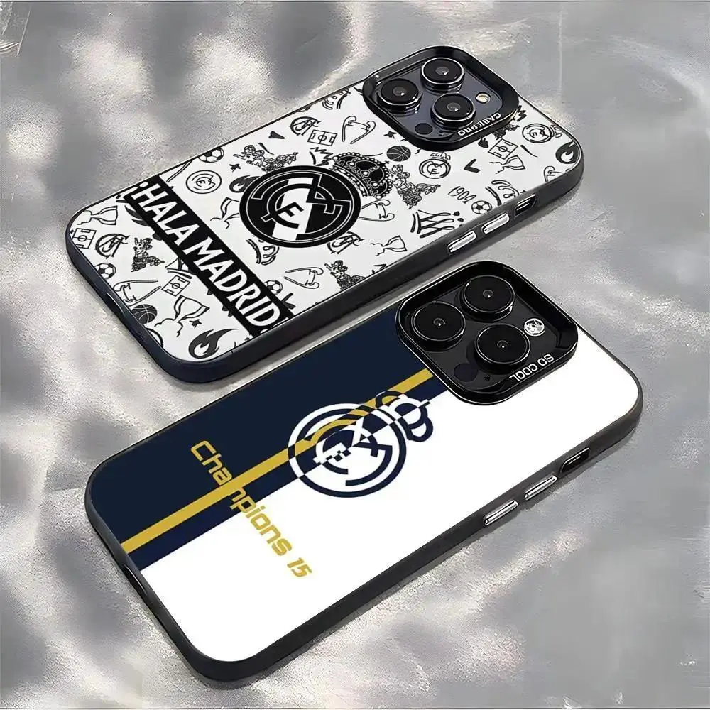 Football R-ReaL Phone Case for Samsung Galaxy S26 S25 S24 S23 S22 for Iphone 17 16 15 14 13 12 11 17Air Plus Pro Promax Pro Max Colored Silver Cover